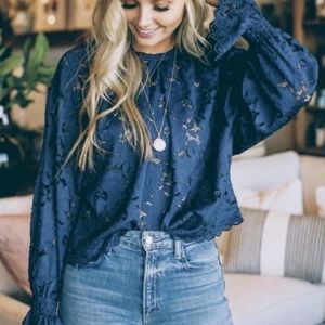 Gorgeous lace Free People blouse